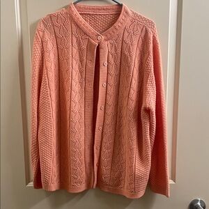 Women's Coral Button-Up Sweater